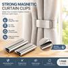 Magnetic Curtain Clips, Silver, 1 Pair, 430 Stainless Steel, No-Drill Closure