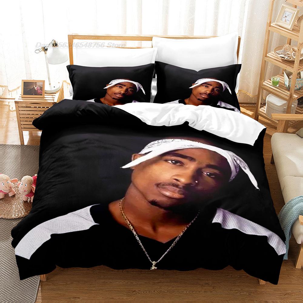 2 Pac Bedding Set Single Twin Full Queen King Size Bed Set Aldult Kid Bedroom Duvetcover Sets Tupac Amaru Shakur Bed Sheet Set