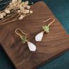 Chinese Magnolia Retro Jade-Style Enamel Earrings - Ideal Mother's Gift