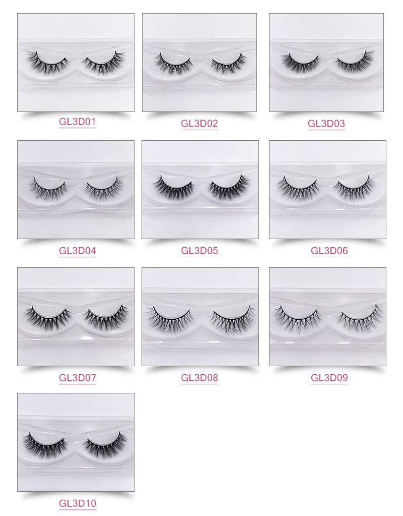 8mm 10mm 12mm Natural Short Full Strip Mink Eyelashes 3D Lashes with Free Holographic Lash Box