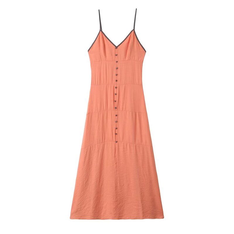 Fashion Style 2024 Summer New Arrival Women's Clothing Stylish Open Back Temperament Camisole Midi Skirt Mid Length Long Length Dress