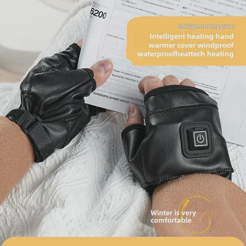Smart Heated Half-Finger Gloves for Office, Gaming, Riding, and Motorcycling