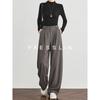 FAESSLIN Women's High-Waist Plaid Wide-Leg Suit Pants