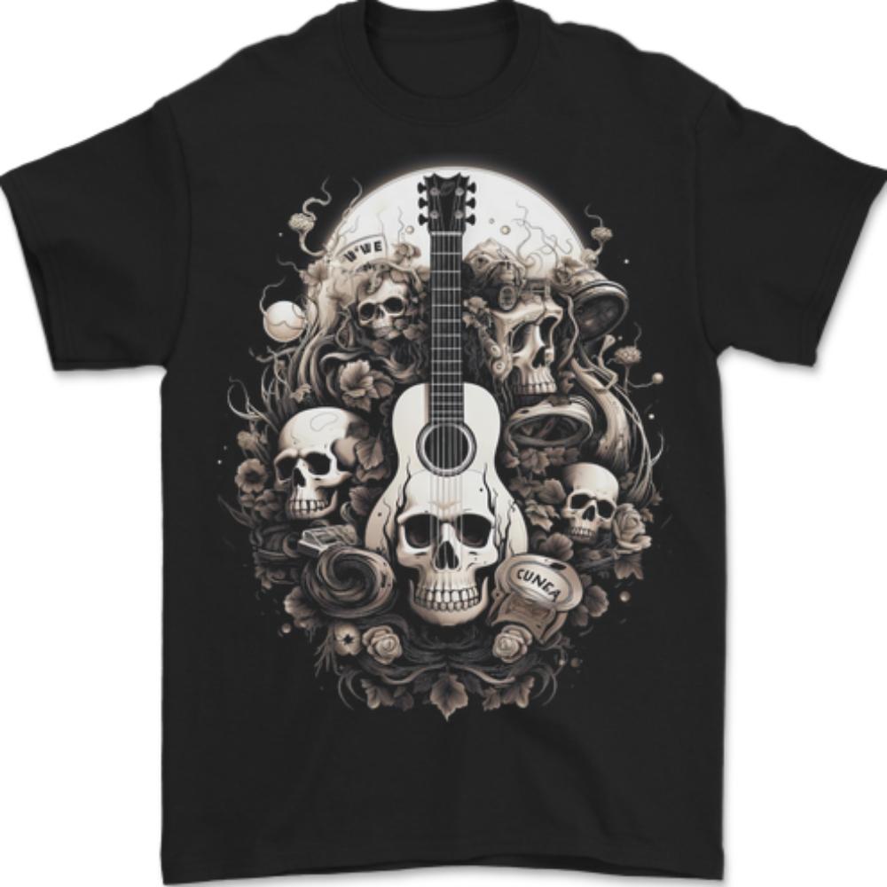 Guitar Skull Heavy Metal Rock Music Band Unisexs TShirt 100 Cotton S