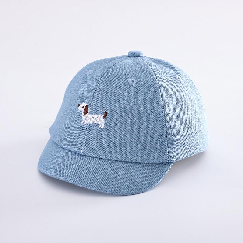 Jungen Denim Baseballkappe 48-50cm 1-3 Jahre Frühling Sommer Breiter Rand Mädchen Sonnenschild Mütze Verstellbar Buchstabenstickerei Kinderkappen
