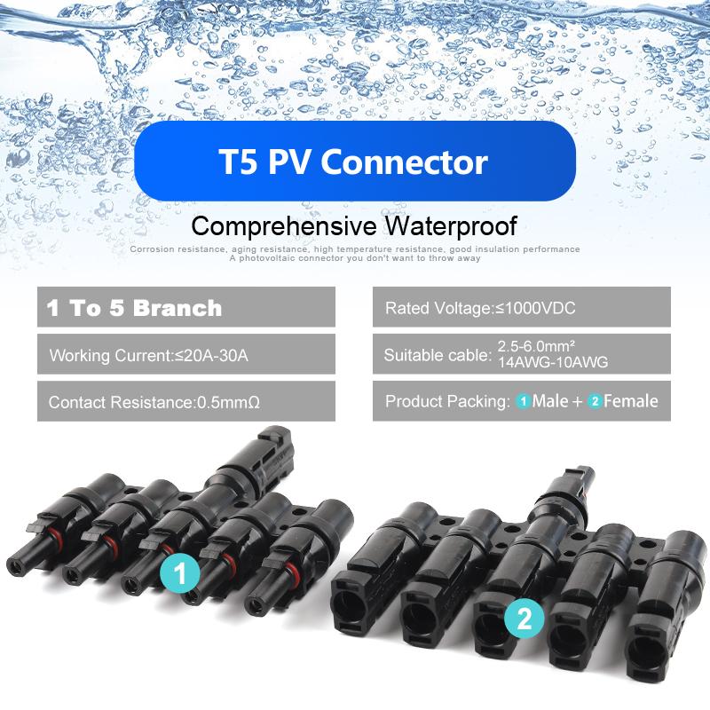 2T/3T/4T/5T/6T Solarmodul Abzweigkabel Stecker Parallelschaltung von Batteriemodulbaugruppe
