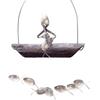 Creative Fishing Man Wind Chime for Garden Decoration and Relaxation