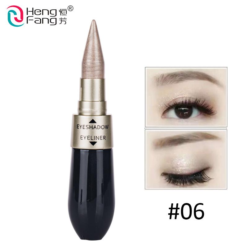 HENGFANG Double-end 6 Colors Eye Shadow and Black Eyeliner 7.5g+1.5g
