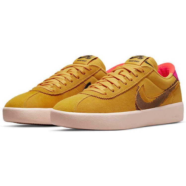 Nike Bruin React T SB Pollen Unisex Sneakers Yellow Pale-Coral Black CV5980-700