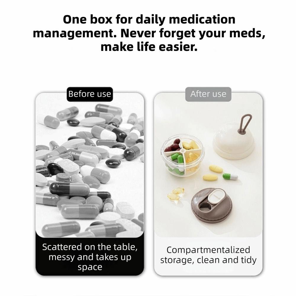 Transparent 4 Grids Pill Cases Visible Pill Box Lightweight Mini Pill Storage Box Travel