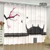 Custom Window Elegant Drape Chinese Ancient Wall Landscape Painting Living Area Balcony Semi Shade Sunscreen Curtain Cortinas 2panels