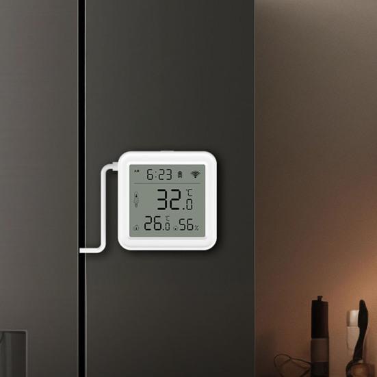 WiFi Temperature Humidity Sensor with External Probe APP Monitoring Smart Home Hygrometer Plants Aquarium Winery Digital Humidity Gauge Meter