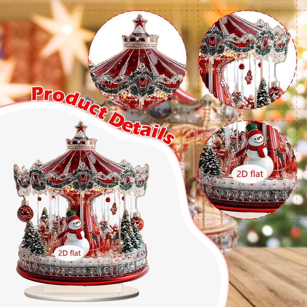 2D Acrylic Sign Craft Home Decor Decoration Plate with Base for Birthday Christmas Valentine's Day