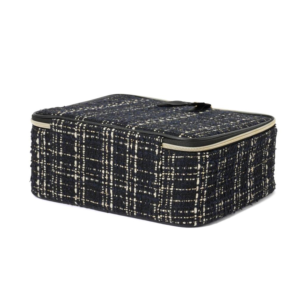 Francfranc Tweed Vanity Makeup Bag In Black
