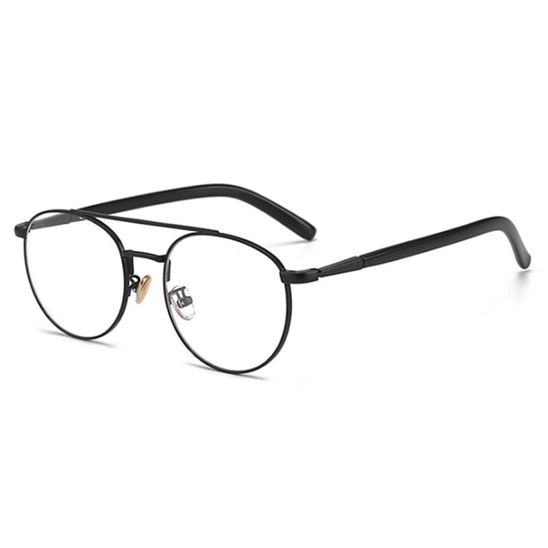 

Women Round Spectacles Double beam Eyeglasses Fashion Anti Blue Ray Clear Lens Metal Frame Eyeglasses 0 -1.0 -2.0 To -6.0 0