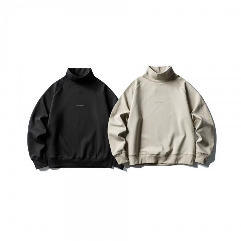 Unisex Oversized Stand Collar Fleece-Lined Hoodless Sweatshirt Winter Casual Wear Cotton Blend Youth Style