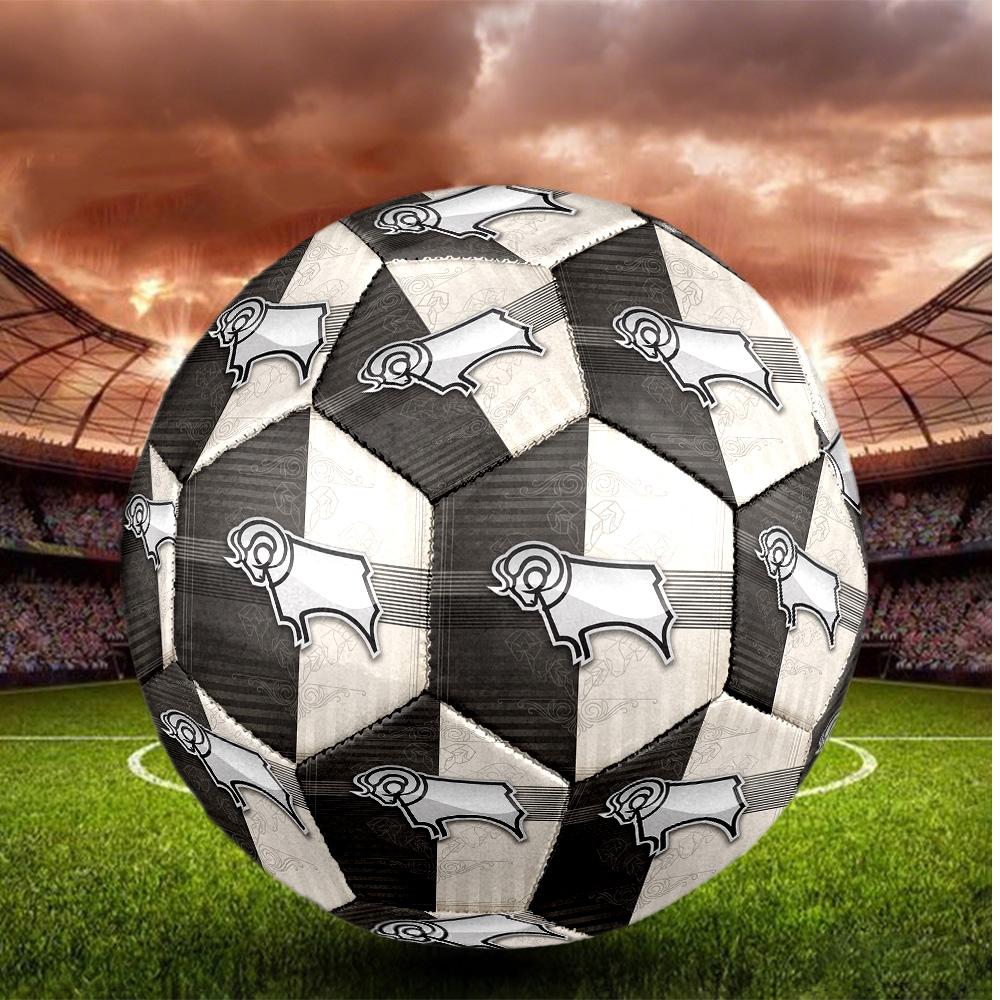 Derby County Size 5 Football High Elastic Soccer Ball For Outdoor Competition Daily Training Play