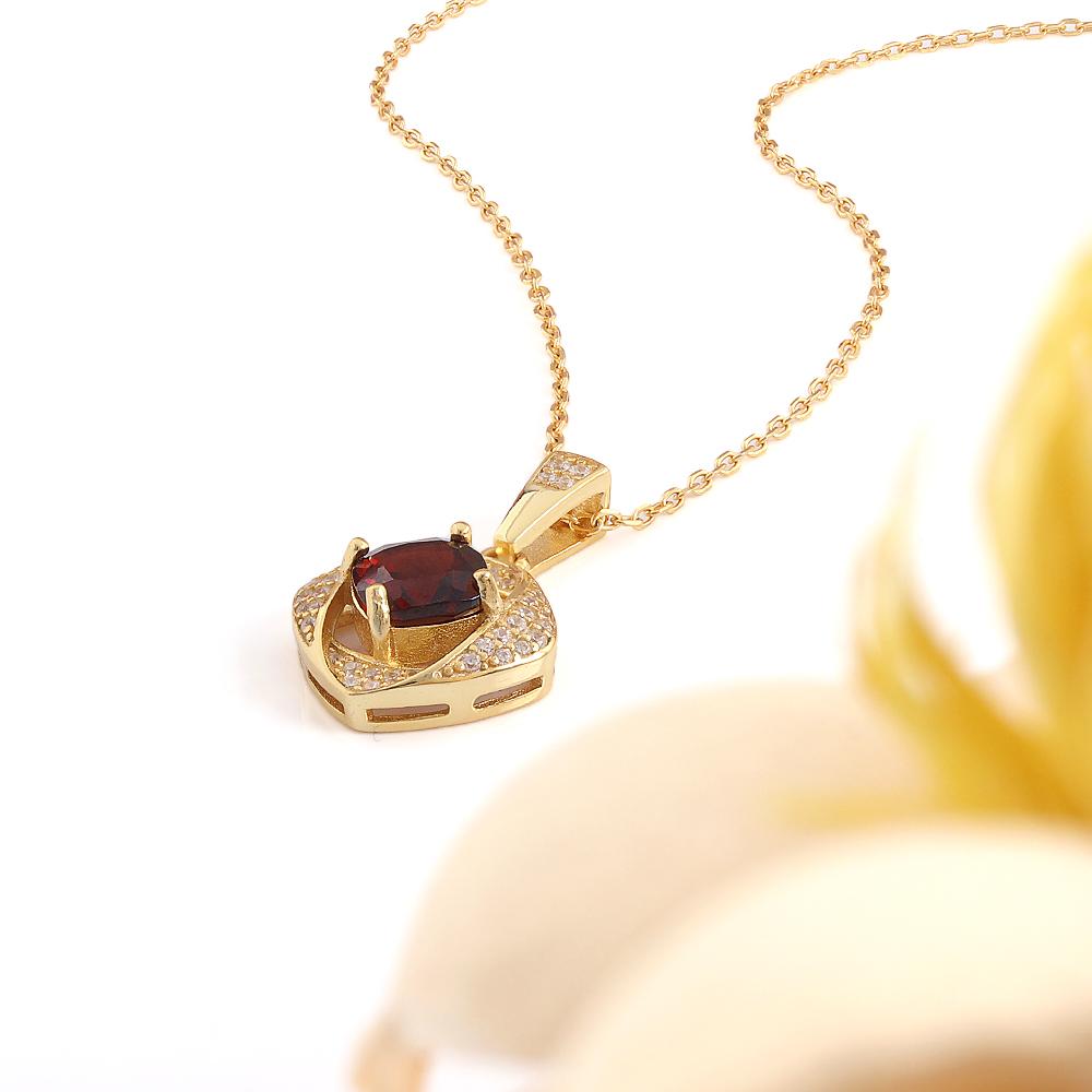 Light Luxury Natural Garnet Gemstone Jewelry Set S925 Silver Pendant Necklace Earring Fine Jewelry Women's Anniversary Gifts