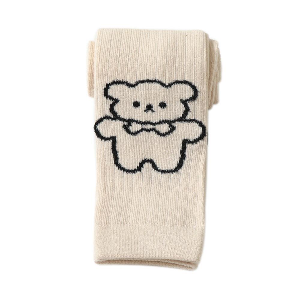 Cartoon Bear Children's Cropped Pants Elastic Waist Kids Skinny Pants  Spring Autumn