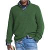 Men's Casual Loose Solid Color Semi-zipper Stand-up Collar Sweater, Men's Warm Long-sleeved Pullover Knitted Sweater