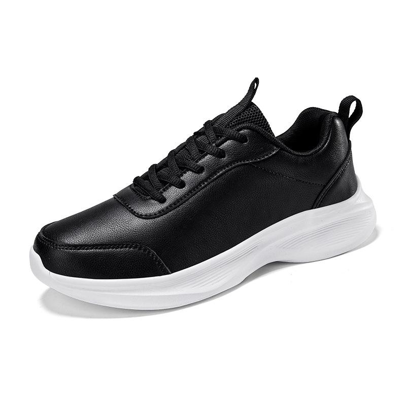 Men's shoes autumn and winter black leather sneakers men's lightweight outdoor couple casual running travel shoes