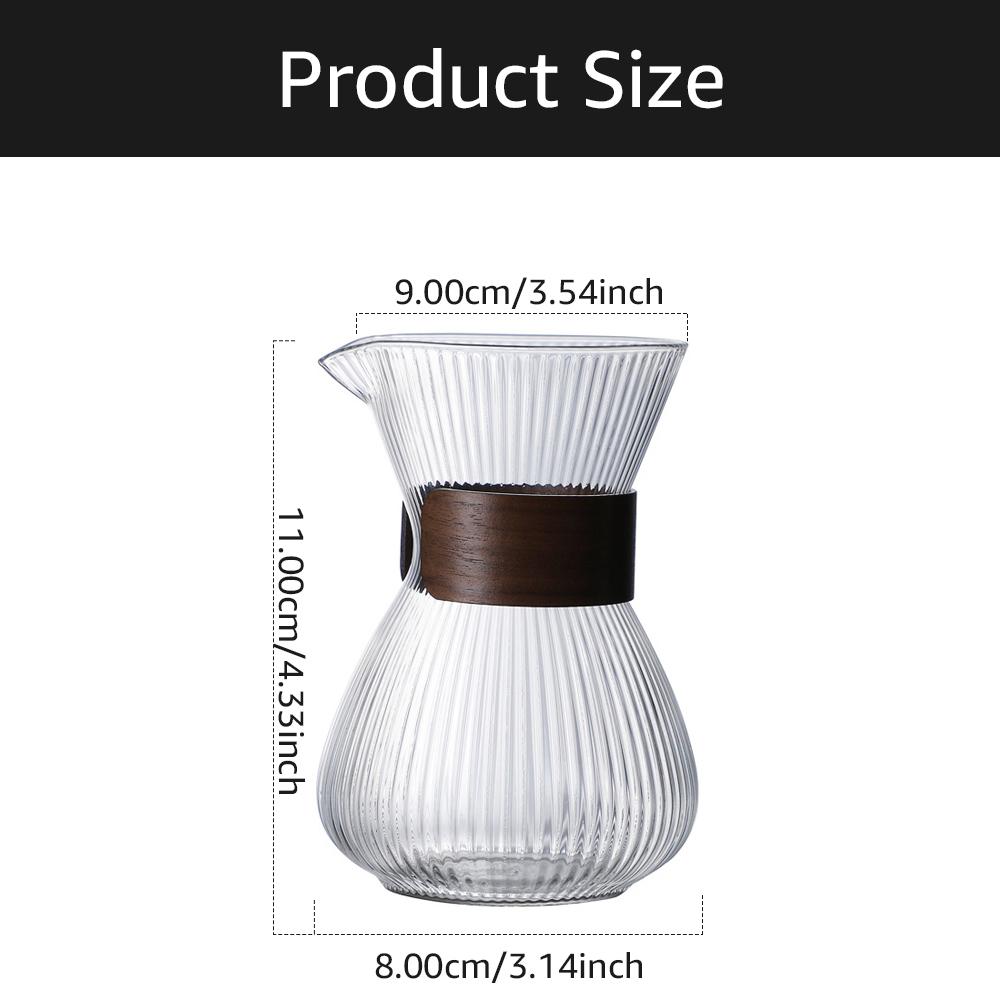 Glass Coffee Kettle with Stainless Steel Filter Drip Espresso Coffee Sharing Pot Coffee Pot Dripper Cafe Barista Tools