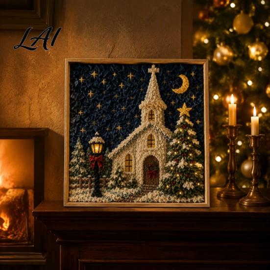 Christian Home Decor Projects 3D Fabric Poke Art Kit for Adults Faith Inspired Holiday Craft Kit DIY Christmas Wall Handmade Religious Gift Layered
