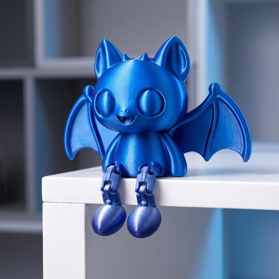 PLA Plastic Figurine 3D Printed Articulated Bat Figurine, Flexible Cartoon Ornament with Unique Tabletop Accessory Movable Joints, Desktop Animal