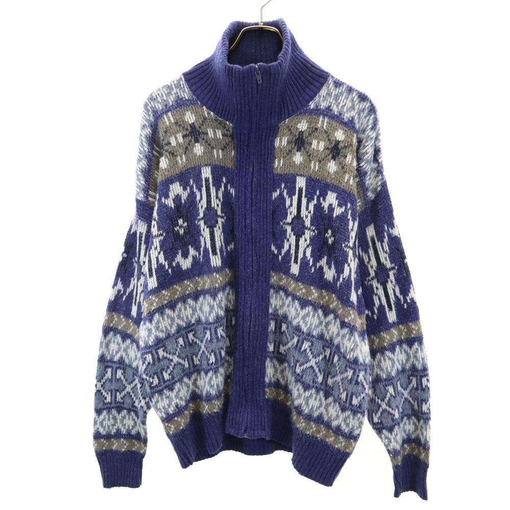 LONDON FOG 70. léta 80. léta Vyrobeno v USA Severský vzor Rolák Pletená bunda Pánská Použitá