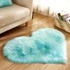 Heart Shaped Long Pile Decorative Floor Rug Soft Plush Area Mat for Living Room Bedroom Indoor Use