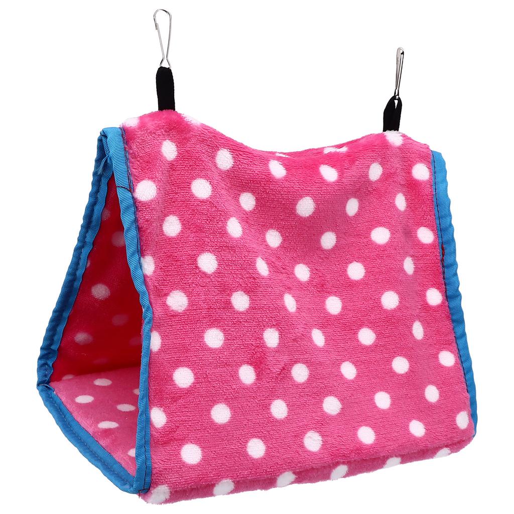 Bird Bed Foldable Portable Comfortable Flannel Triangular  ing Bird Hammock with Hooks for Parrots Hamsters