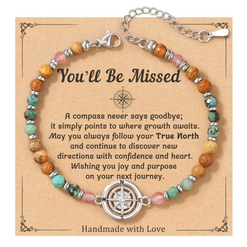 Trendy Navigation Themed Bracelet Silver Tone Stainless Steel Resin Lightweight For Exploration And Casual Outings