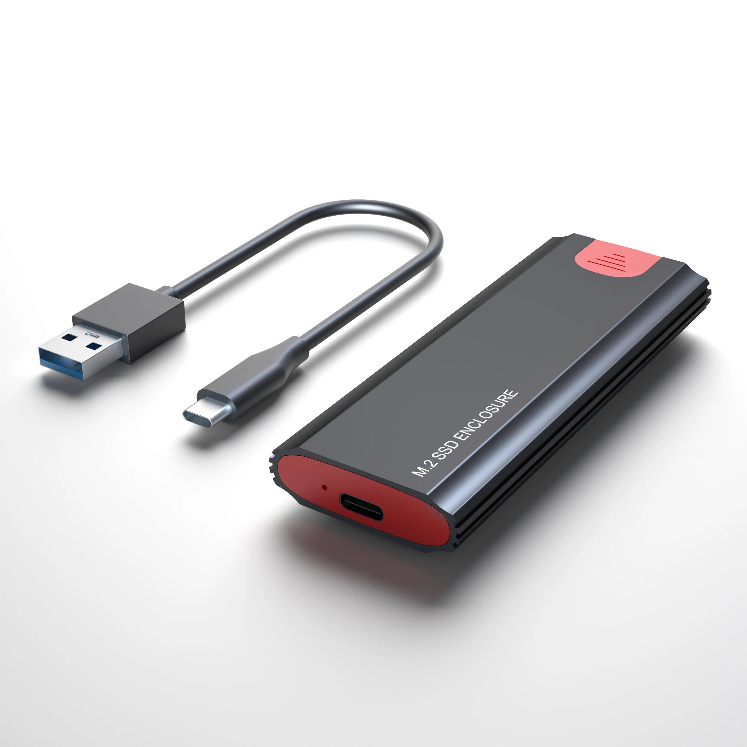 

Корпус для SSD 10 Гбит/с M2 NVMe SATA, бокс для SSD M.2 NVME NGFF к USB 3.1, кабель Type-A на Type-C для аксессуаров M.2 SSD для ПК