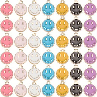 10/20/30pcs Random Color Round Avatar Shape Earrings Necklace Bracelet Keychain Pendant Accessories
