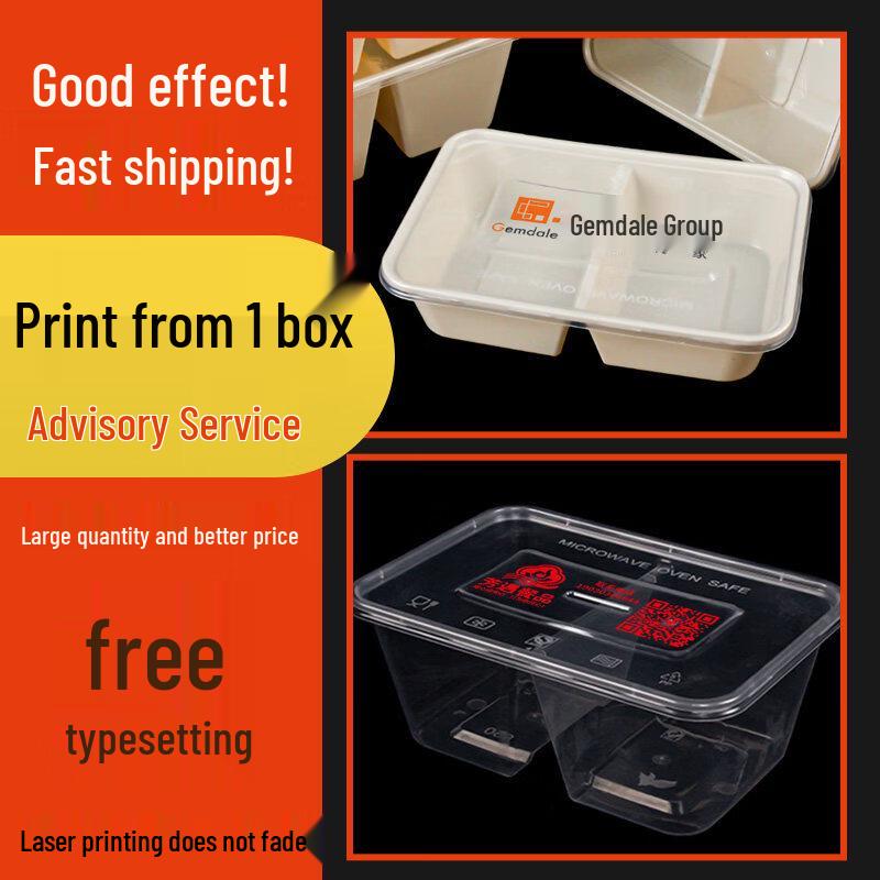 ZISIZ Disposable Two-Compartment Plastic Takeaway Box