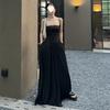 High-end Black Suspender Dress Women's Summer French Hepburn Gentle Wind Seaside Vacation Super Good-looking Long Skirt