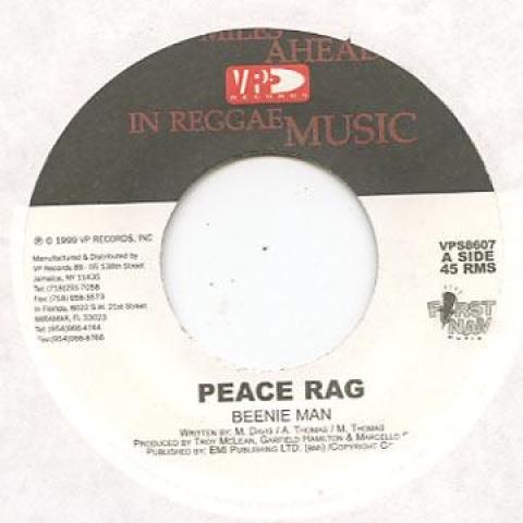 

7-дюймовая пластинка BEENIE MAN - Peace Rag VPS8607 VP 1999 US Регги, Ска и Даб