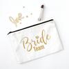 Team Bride Makeup Bag Bachelorette Party Cosmetic Bags Bridesmaid Toiletries Organizer Female Storage Make Up Case Wedding Gifts