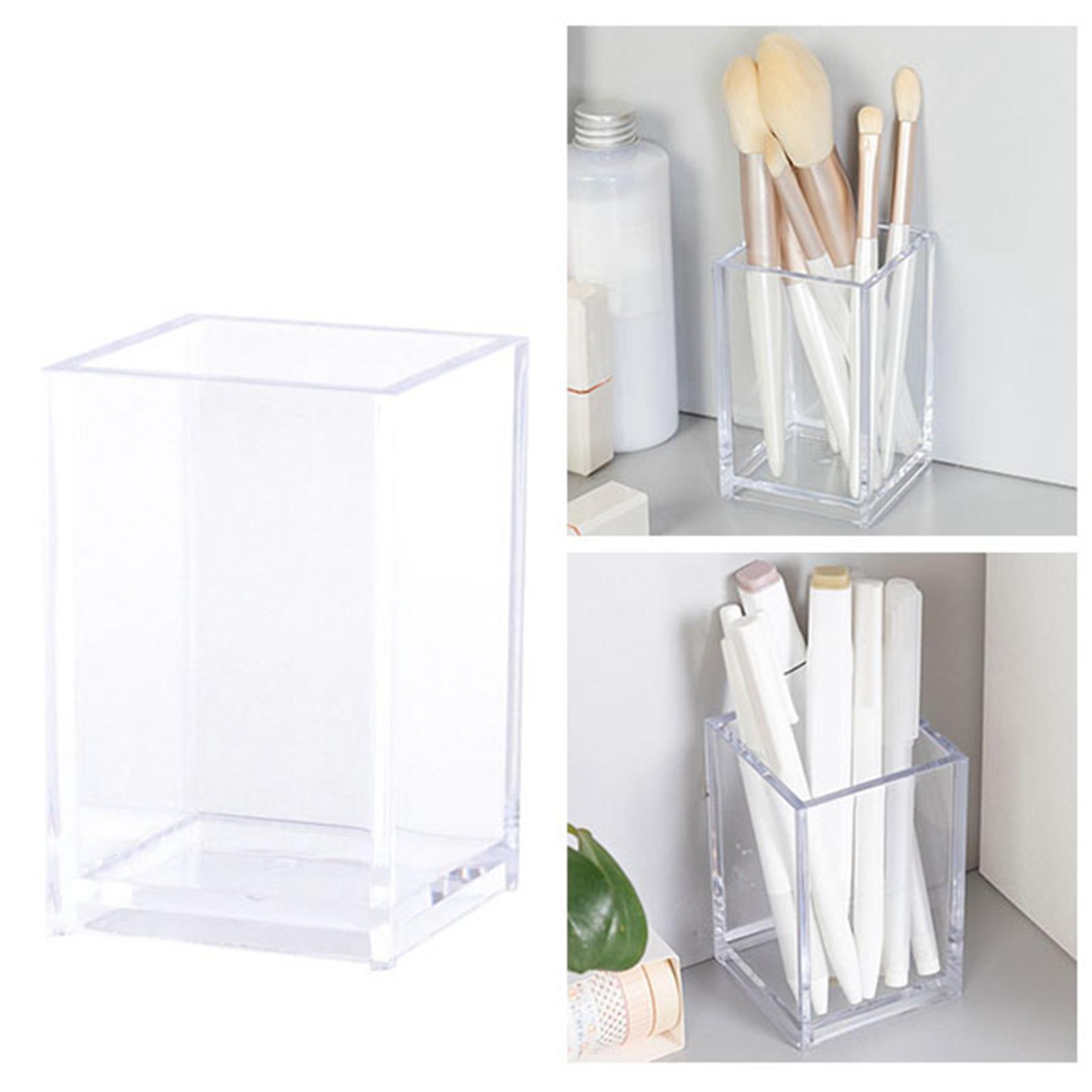 Прозрачный акриловый держатель для ручек Многоцелевой большой вместимости Стильный простой прямоугольный настольный органайзер для карандашей