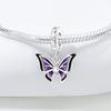 Copper Purple Butterfly Insect Beads Original Pendants Bracelet Charm Jewelry Party Diy Trendy Gifts