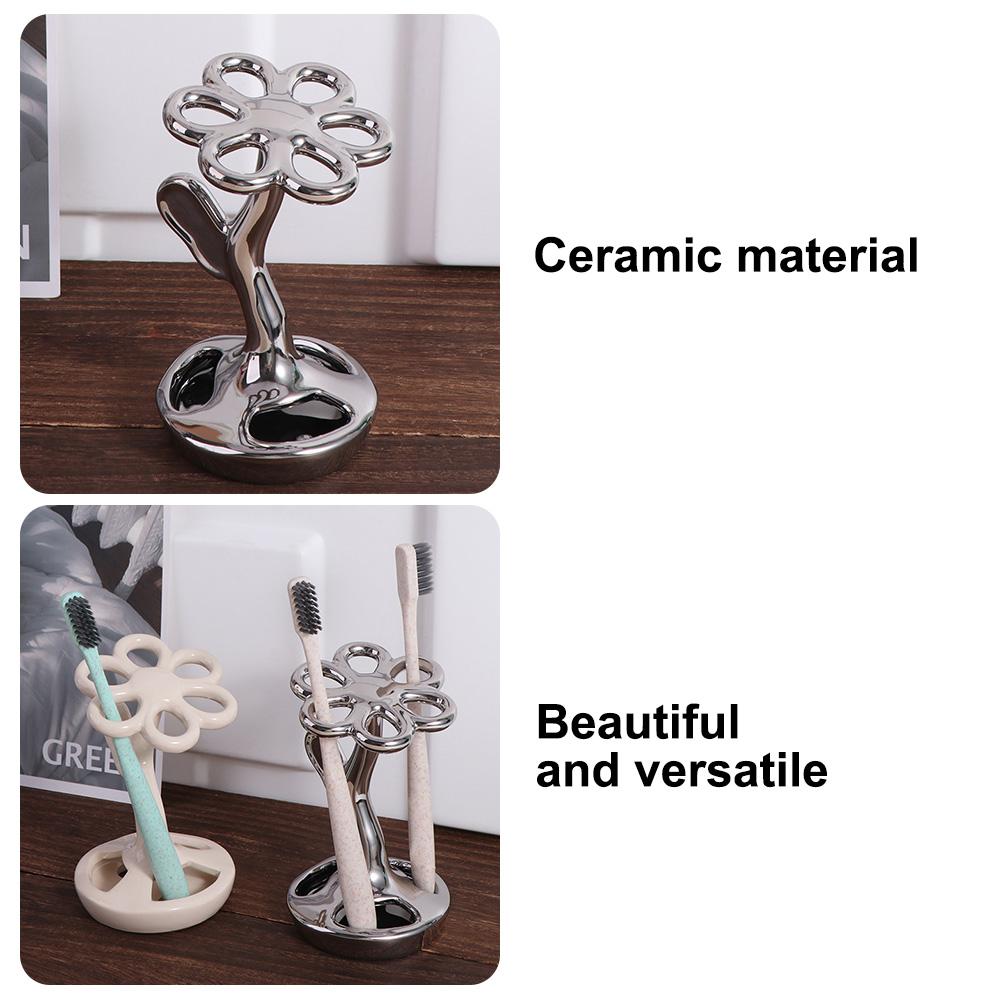 Space Saving Toothpaste Stand Flower Shaped Makeup Brush Shelf Tooth Brush Storage Racks Desktop