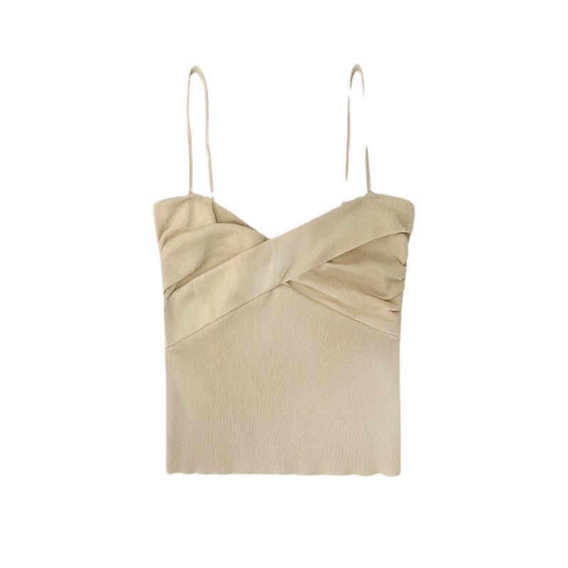 

Летний корейский стиль, однотонный, внутренняя часть груди, обернутая, новый стиль, утягивающий пупок, открытая, универсальная, тонкая, трикотажная майка, женская, модная One size