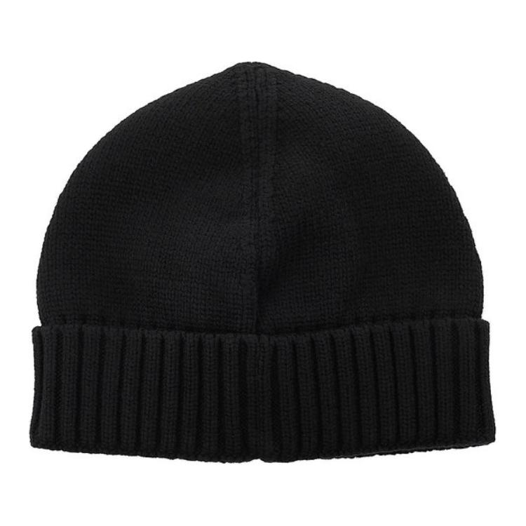 STONE ISLAND Logo Patch Elastic Polyester Cotton Knit Hat Kids Kids Hats Black 7916N04Z4-V0029
