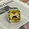 Square Shape Vintage Wedding Ring Rhinestone Crystal Large Crystal Ring  Party Accessories