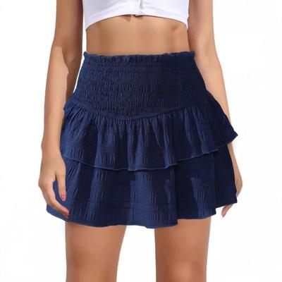 Women's Summer Skirt High Waist Slimming Solid Color Pleated Skirt Temperament Sports Skirt