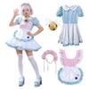Maid Outfit Cosplay Polyester Fabric With Cute Apron And Bell For Halloween Cosplay Enthusiasts