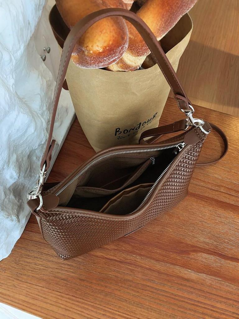 2026 Women's Woven Crossbody Bag - Korean Style, Simple, Versatile, Fashionable, Casual Underarm Bag