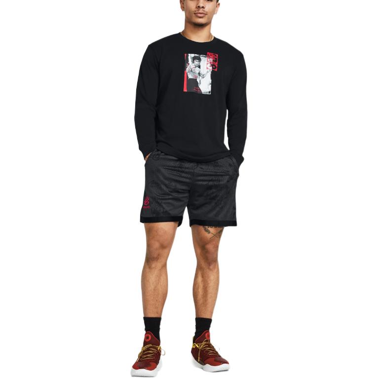 Under Armour X Bruce Lee Collaboration UA Spring Collection Bruce Lee Character Print Crew Neck Long Sleeve Sweatshirt Men Sweatshirt 1385309-001