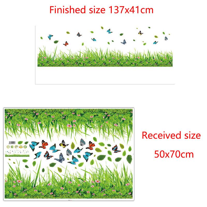 

Зеленая бабочка с цветами Наклейка на стену Наклейка на плинтус для гостиной спальни Домашний декор 50x70cm зелёный