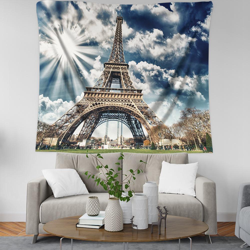 Париж Эйфелева башня Узор Подвесной Ткань Спальня Гостиная Гобелен Домашнее Настенное — фото 7